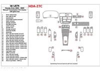 Honda Civic 2003-2005 Boîte de vitesses manuelle, 2 ou 4 portes, avec kit de garniture de tableau de bord intérieur BD - 1 Honda Civic 2003-2005 Boîte de vitesses manuelle, 2 ou 4 portes, avec kit de garniture de tableau de bord intérieur BD - 1