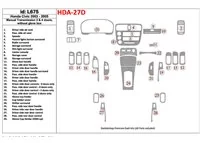 Honda Civic 2003-2005 Boîte de vitesse manuelle, 2 ou 4 portes, sans boîte à étincelles Intérieur BD Dash Trim Kit - 1
