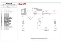 Honda Civic 2006-2011 2 portes, avec système NAVI Intérieur BD Dash Trim Kit - 1