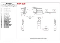 Honda Civic 2006-2011 2 portes, sans système NAVI Intérieur BD Dash Trim Kit - 2 Honda Civic 2006-2011 2 portes, sans système NAVI Intérieur BD Dash Trim Kit - 2