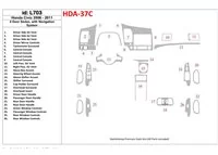 Honda Civic 2006-2011 4 portes, avec système NAVI Intérieur BD Dash Trim Kit - 2 Honda Civic 2006-2011 4 portes, avec système NAVI Intérieur BD Dash Trim Kit - 2