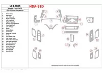 Honda Civic 2012-UP Sedan, Without NAVI Interior BD Dash Trim Kit - 1 - Interior Dash Trim Kit Honda Civic 2012-UP Sedan, Without NAVI Interior BD Dash Trim Kit - 1 - Interior Dash Trim Kit