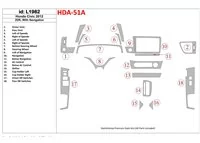 Honda Civic 2012-UP avec kit de garniture de tableau de bord intérieur NAVI BD - 1 Honda Civic 2012-UP avec kit de garniture de tableau de bord intérieur NAVI BD - 1