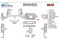 Honda Civic 2012-UP Zonder NAVI Interieur BD Dash Trim Kit - 2 Honda Civic 2012-UP Zonder NAVI Interieur BD Dash Trim Kit - 2
