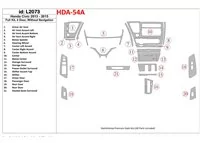 Honda Civic 2013-UP Full Set, 4 Doors, Without NAVI Interior BD Dash Trim Kit - 1 - Interior Dash Trim Kit Honda Civic 2013-UP Full Set, 4 Doors, Without NAVI Interior BD Dash Trim Kit - 1 - Interior Dash Trim Kit