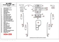 Honda CR-V 1997-1998 Ensemble complet, 27 pièces, kit de garniture de tableau de bord intérieur BD - 1 Honda CR-V 1997-1998 Ensemble complet, 27 pièces, kit de garniture de tableau de bord intérieur BD - 1