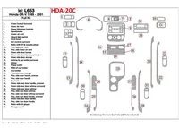 Honda CR-V 1999-2001 Ensemble complet, ensemble de 33 pièces Kit de garniture de tableau de bord intérieur BD - 1 Honda CR-V 1999-2001 Ensemble complet, ensemble de 33 pièces Kit de garniture de tableau de bord intérieur BD - 1