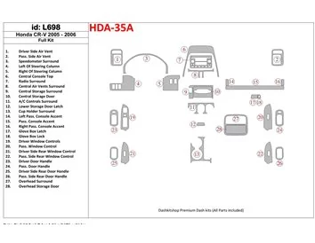 Honda CR-V 2005-2006 Volledige set interieur BD dashboardafwerkingsset - 1