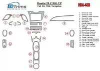 Honda CR-Z 2011-UP Volledige set met NAVI Interieur BD Dash Trim Kit - 2 Honda CR-Z 2011-UP Volledige set met NAVI Interieur BD Dash Trim Kit - 2