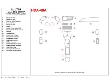 Honda CR-Z 2011-UP volledige set zonder NAVI interieur BD dashboardafwerkingsset - 1