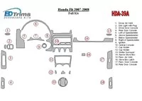 Honda Fit 2007-2008 Ensemble complet de garnitures de tableau de bord intérieur BD - 1 Honda Fit 2007-2008 Ensemble complet de garnitures de tableau de bord intérieur BD - 1