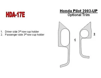 Honda Pilot 2003-2004 3e rij bekerhouder Interieur BD Dash Trim Kit - 1