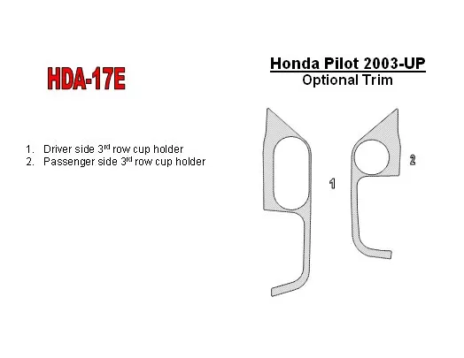Honda Pilot 2003-2004 3rd Row Cupholder Interior BD Dash Trim Kit - 1 Honda Pilot 2003-2004 3rd Row Cupholder Interior BD Dash Trim Kit - 1