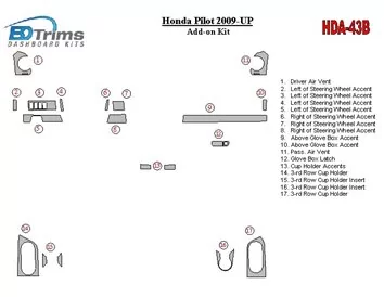 Honda Pilot 2009-UP extra kit Interieur BD Dash Trim Kit - 1