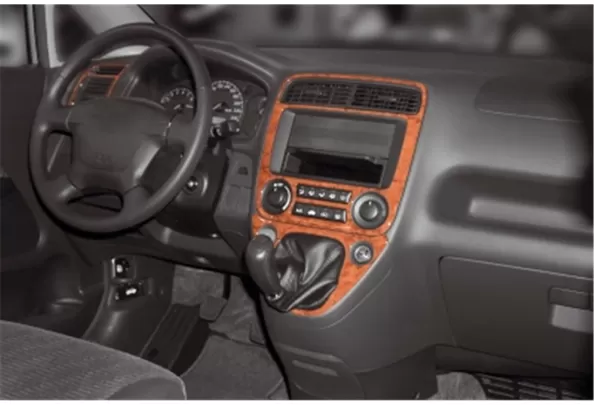 Honda Stream 04.01-12.05 Kit de garniture de tableau de bord intérieur 3D Dash Trim Dekor 4-Parts - 1 Honda Stream 04.01-12.05 Kit de garniture de tableau de bord intérieur 3D Dash Trim Dekor 4-Parts - 1