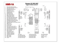 Hummer H2 2003-2007 Volledige set, zonder schuifdak interieur BD Dash Trim Kit - 1 Hummer H2 2003-2007 Volledige set, zonder schuifdak interieur BD Dash Trim Kit - 1