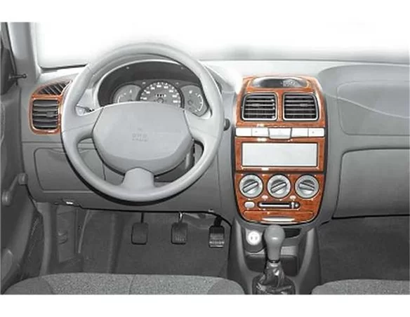 Hyundai Accent 01.01-12.05 Kit de garniture de tableau de bord intérieur 3D Dash Trim Dekor 14-Parts - 1