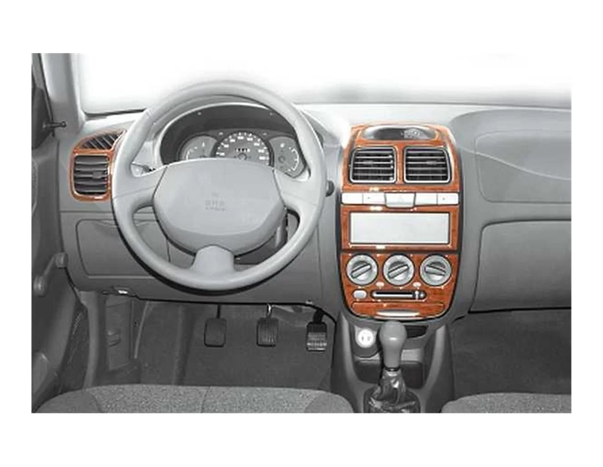 Hyundai Accent 01.01-12.05 Kit de garniture de tableau de bord intérieur 3D Dash Trim Dekor 14-Parts - 1
