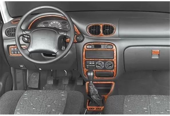 Hyundai Accent 09.94-12.00 Kit de garniture de tableau de bord intérieur 3D Dash Trim Dekor 9-Parts - 1