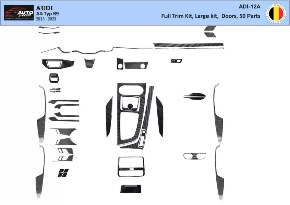 Audi A4 B9 Typ 8W 2015-2023 3D Interior Dashboard Trim Kit Dash Trim Dekor 50-Parts - 1 - Interior Dash Trim Kit Audi A4 B9 Typ 8W 2015-2023 3D Interior Dashboard Trim Kit Dash Trim Dekor 50-Parts - 1 - Interior Dash Trim Kit