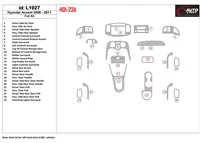 Hyundai Accent 2006-2011 Ensemble complet de garnitures de tableau de bord intérieur BD - 1