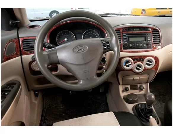 Hyundai Accent Era 01.06-12.10 Kit de garniture de tableau de bord intérieur 3D Dash Trim Dekor 21-Parts - 1