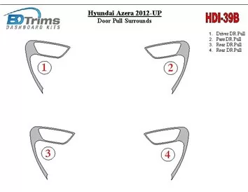 Hyundai Azera 2012-UP Inserts de porte Kit de garniture de tableau de bord intérieur BD - 1