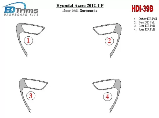 Hyundai Azera 2012-UP Door Inserts Interior BD Dash Trim Kit - 1 - Interior Dash Trim Kit Hyundai Azera 2012-UP Door Inserts Interior BD Dash Trim Kit - 1 - Interior Dash Trim Kit