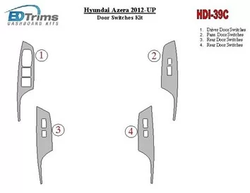 Hyundai Azera 2012-UP Kit de garniture de tableau de bord intérieur BD pour commande de fenêtre - 1