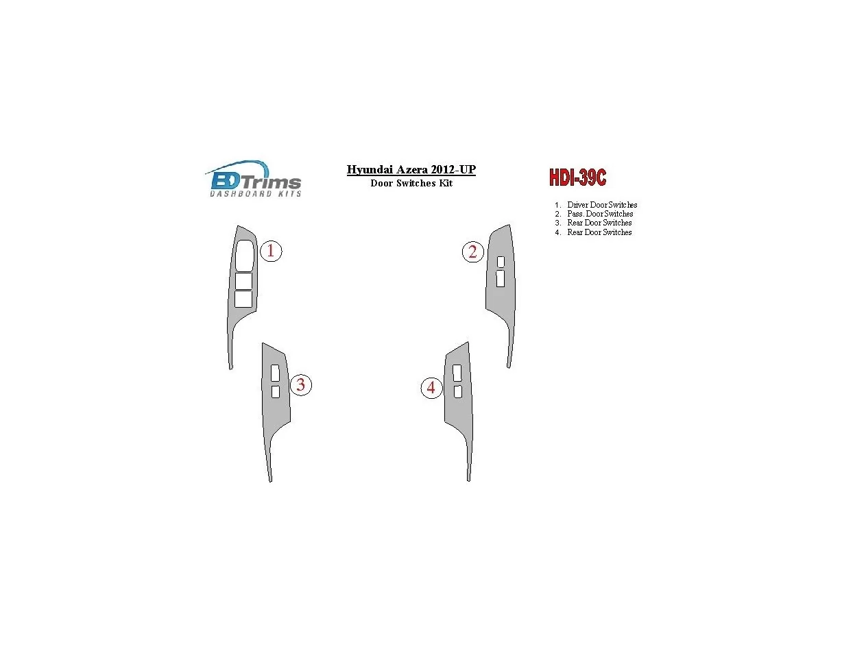 Hyundai Azera 2012-UP Window control Interior BD Dash Trim Kit - 1 - Interior Dash Trim Kit