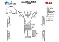 Hyundai Azera/Grandeur 2012-UP Kit de garnitures de tableau de bord intérieur BD - 1
