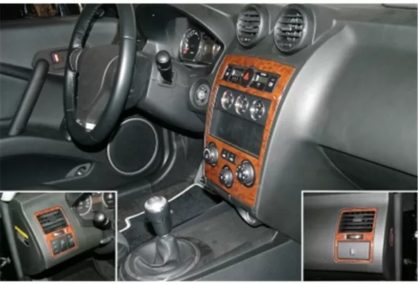 Hyundai Coupé 02.05-12.08 Kit de garniture de tableau de bord intérieur 3D Dash Trim Dekor 5-Parts - 1