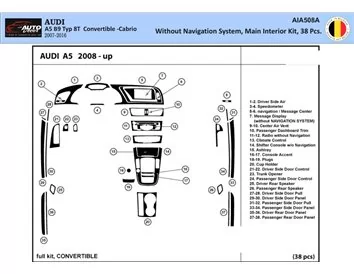 Audi A5 2008-2014 Hatchback Kit de décoration intérieure 3D pour tableau de bord Dash Trim Dekor 42-Parts - 1