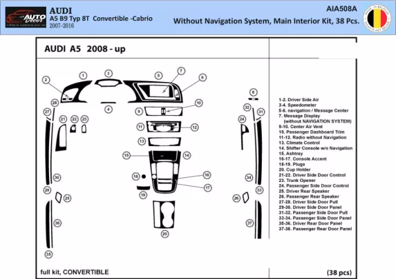 Audi A5 2008-2014 Hatchback Inleg dashboard Interieurset aansluitend en pasgemaakt op he 42 -Teile - 1 Audi A5 2008-2014 Hatchback Inleg dashboard Interieurset aansluitend en pasgemaakt op he 42 -Teile - 1