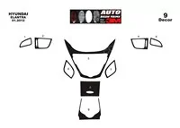 Hyundai Elantra 01.2012 Kit de garniture de tableau de bord intérieur 3D Dash Trim Dekor 10-Parts - 2 Hyundai Elantra 01.2012 Kit de garniture de tableau de bord intérieur 3D Dash Trim Dekor 10-Parts - 2