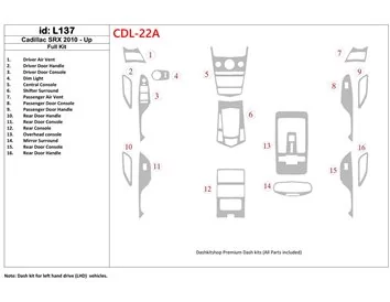 Cadillac SRX 2010-UP volledige set interieur BD dashboardafwerkingsset - 1