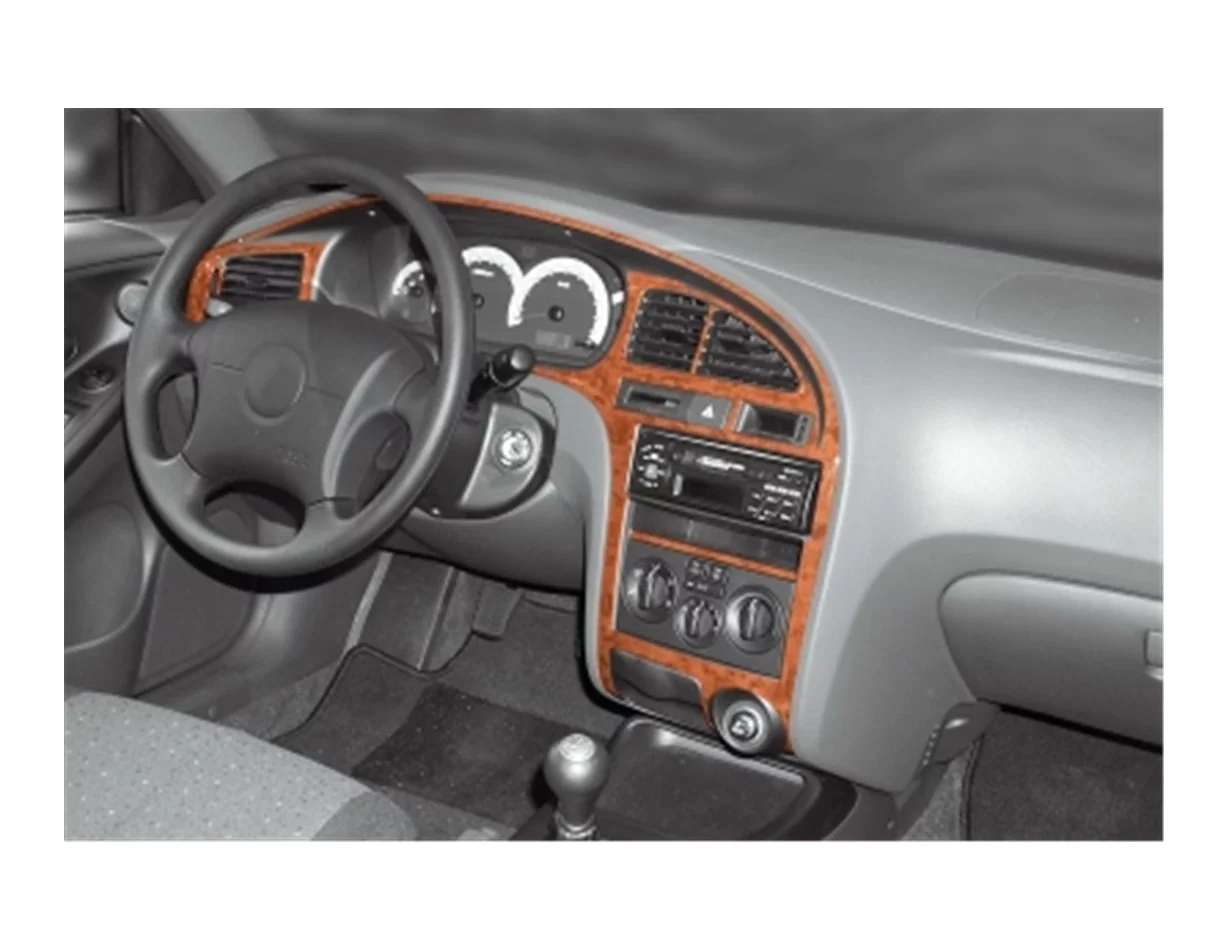 Hyundai Elantra 08.00-12.03 Kit de garniture de tableau de bord intérieur 3D Dash Trim Dekor 8-Parts - 1