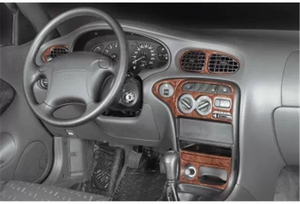 Hyundai Elantra 09.95-12.98 Kit de garniture de tableau de bord intérieur 3D Dash Trim Dekor 12-Parts - 1 Hyundai Elantra 09.95-12.98 Kit de garniture de tableau de bord intérieur 3D Dash Trim Dekor 12-Parts - 1