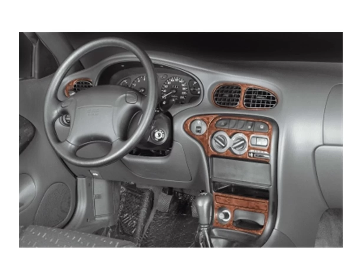 Hyundai Elantra 09.95-12.98 Kit de garniture de tableau de bord intérieur 3D Dash Trim Dekor 12-Parts - 1