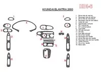 Hyundai Elantra 2000-2000 Ensemble complet de garnitures de tableau de bord intérieur BD - 1 Hyundai Elantra 2000-2000 Ensemble complet de garnitures de tableau de bord intérieur BD - 1