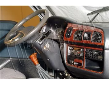 Hyundai H 100 01.98-07.04 Kit de garniture de tableau de bord intérieur 3D Dash Trim Dekor 11-Parts - 1