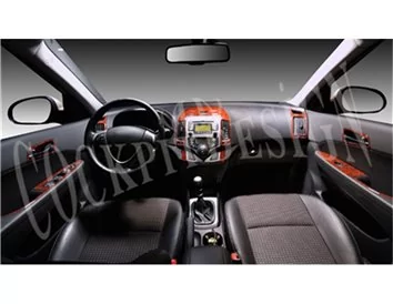 Hyundai I 30 09.2007 Kit de décoration intérieure 3D pour tableau de bord Dash Trim Dekor 9-Parts - 1