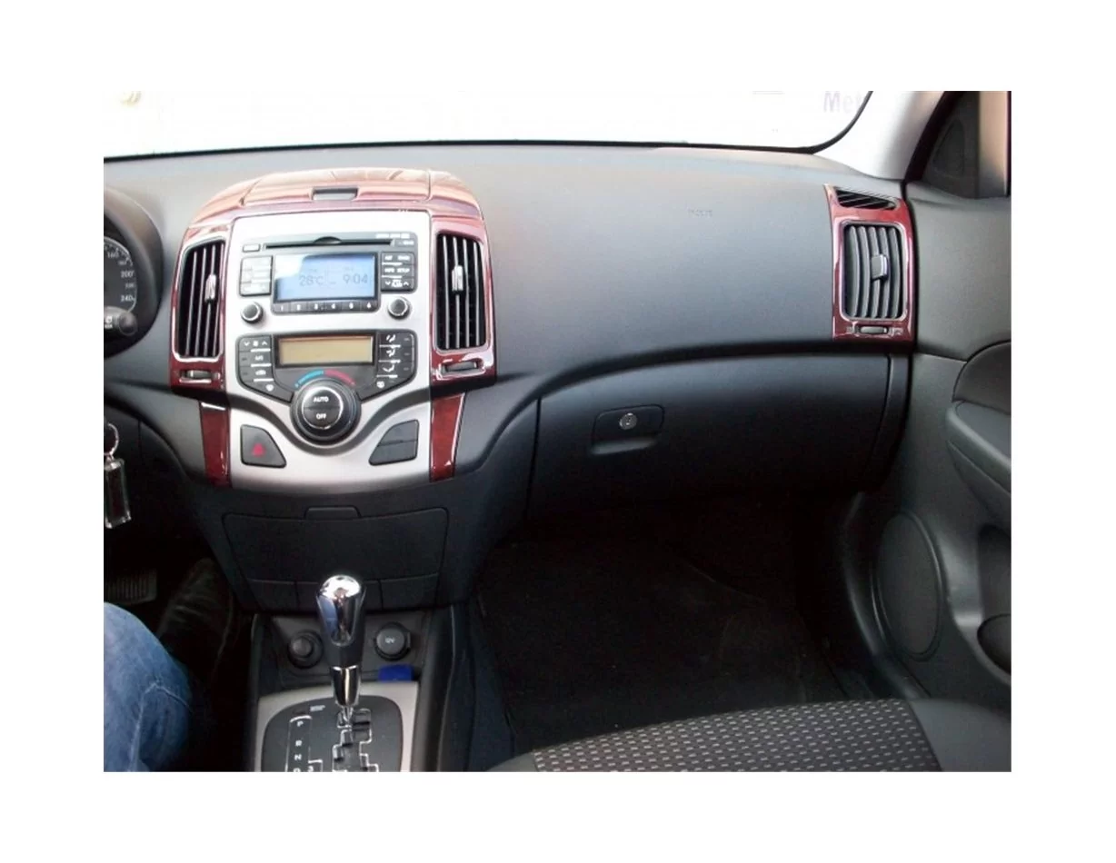 Hyundai I 30 Ensemble complet 09.2007 Kit de garniture de tableau de bord intérieur 3D Décoration de tableau de bord 18 pièces -
