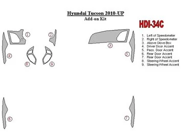 Hyundai ix35 2010-UP kit additionnel Intérieur BD Dash Trim Kit - 1