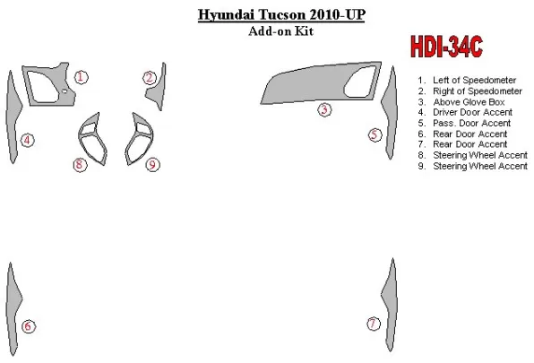 Hyundai ix35 2010-UP additional kit Interior BD Dash Trim Kit - 1 - Interior Dash Trim Kit Hyundai ix35 2010-UP additional kit Interior BD Dash Trim Kit - 1 - Interior Dash Trim Kit