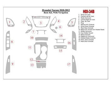 Ensemble de base Hyundai ix35 2010-UP, avec kit de garniture de tableau de bord intérieur NAVI BD - 1