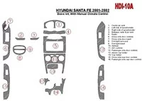 Ensemble de base Hyundai Santa Fe 2001-2002, avec boîte de vitesses manuelle, climatisation, ensemble de 16 pièces Kit de garnit