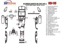 Hyundai Santa Fe 2001-2002 Full Set, With Automatic Climate Control, 30 Parts set Interior BD Dash Trim Kit - 1 Hyundai Santa Fe 2001-2002 Full Set, With Automatic Climate Control, 30 Parts set Interior BD Dash Trim Kit - 1