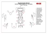 Hyundai Santa Fe 2013-UP Volledige set, Zonder NAVI, Climate-Control Met Display, Met 3 rij stoelen Interieur BD Dash Trim Kit - Hyundai Santa Fe 2013-UP Volledige set, Zonder NAVI, Climate-Control Met Display, Met 3 rij stoelen Interieur BD Dash Trim Kit -