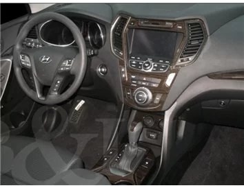 Hyundai Santa Fe 2013-UP Volledige Set, Zonder NAVI, Climate-Control Met Display, Zonder 3 rij stoelen Interieur BD Dash Trim Ki
